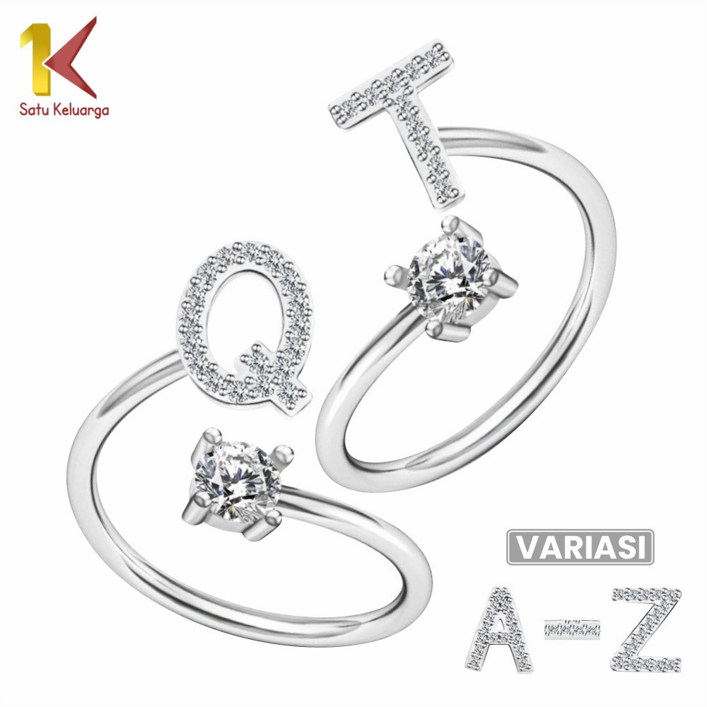 Jual Satu Keluarga Cincin Huruf Silver Abjad Huruf A Z K59 Cincin