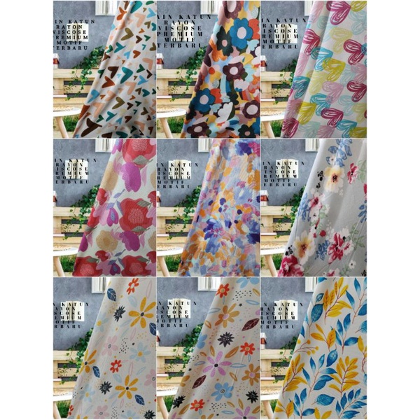 Jual Kain Katun Rayon Viscose Premium Motif Terbaru Harga Tertera M