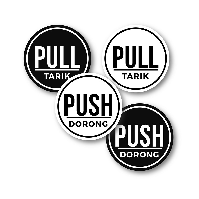 Jual STIKER PINTU KACA STIKER PINTU DORONG TARIK STIKER PINTU