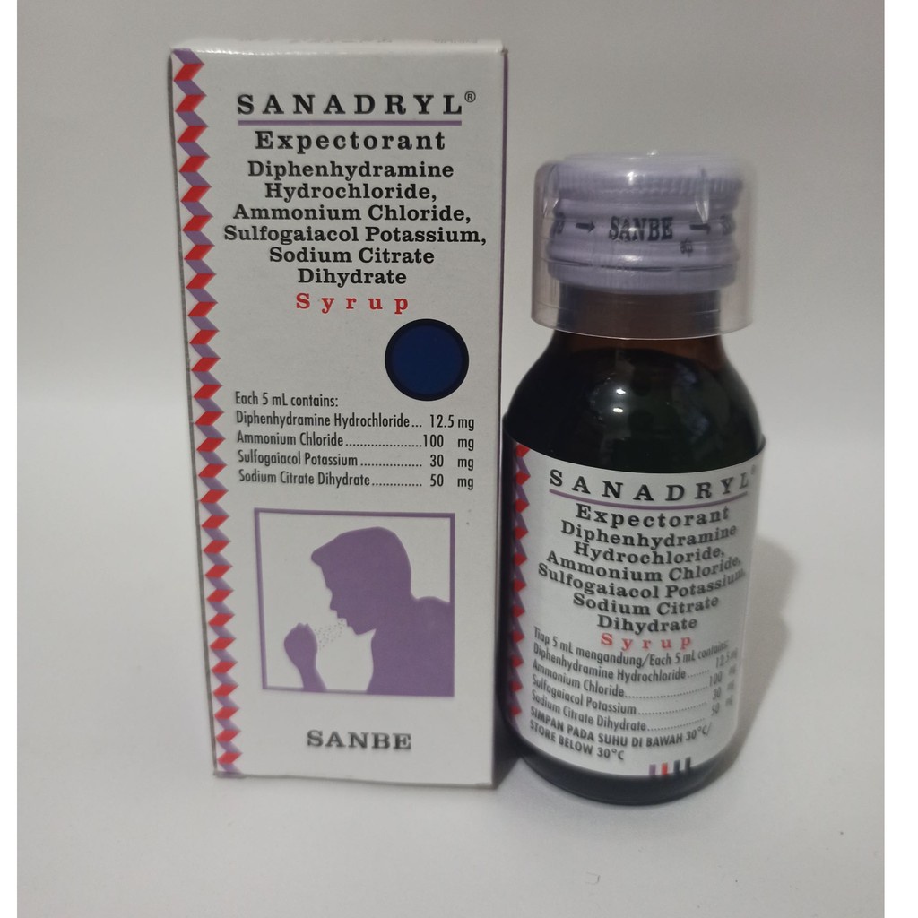 Jual Sanadryl Ekspektoran Sirup 60ml Batuk Berdahak Shopee Indonesia