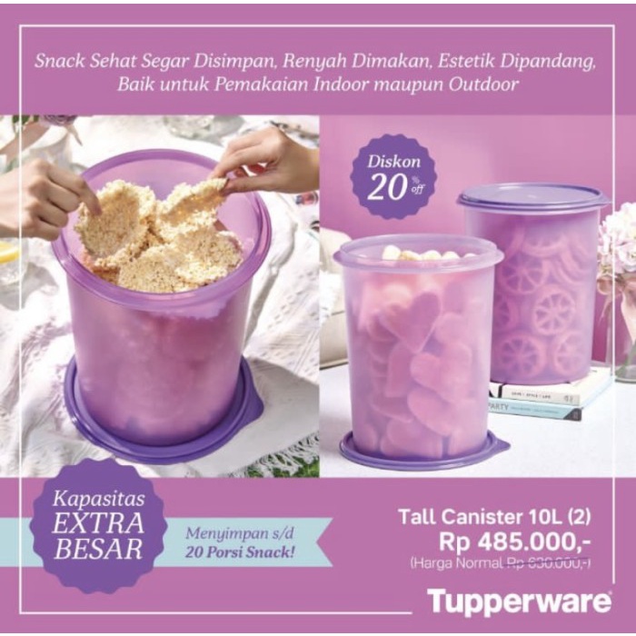 Jual Toples Besar Tupperware Maxi Canister Ukuran Liter Terlaris