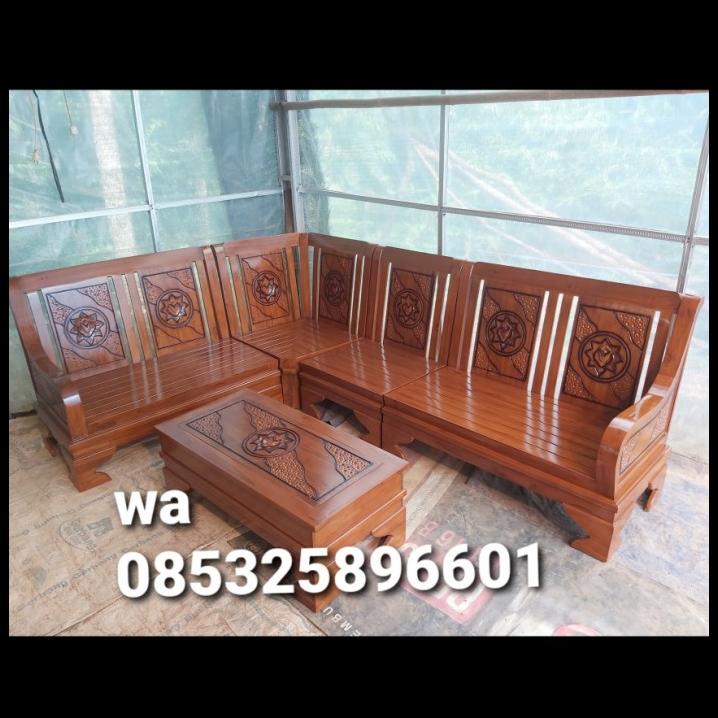 Jual Kursi Tamu Minimalis Sudut Semut Kayu Jati Murah Shopee Indonesia