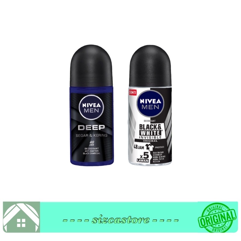 Jual Nivea Men Deodorant Invisible Black White Deep Roll On 25 Ml