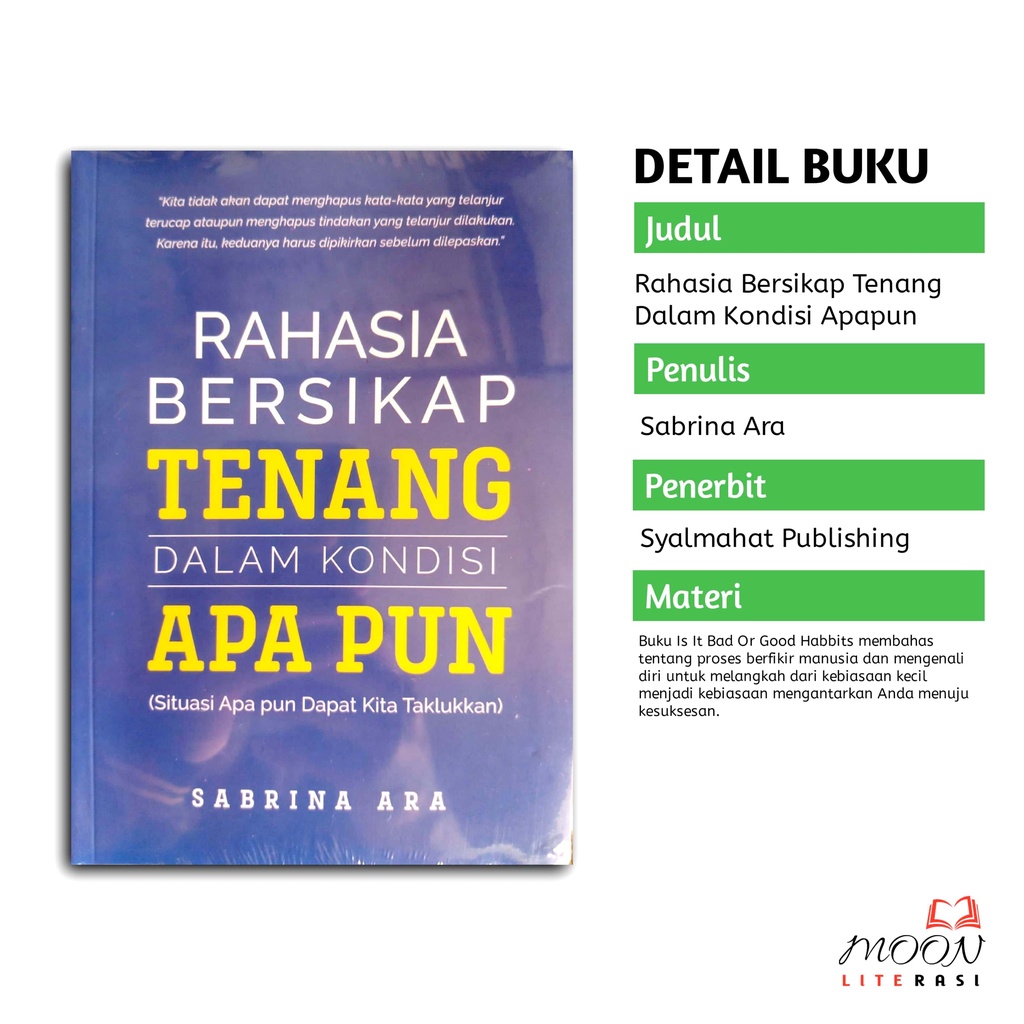 Jual Buku Motivasi Inspirasi Rahasia Bersikap Tenang Dalam Kondisi