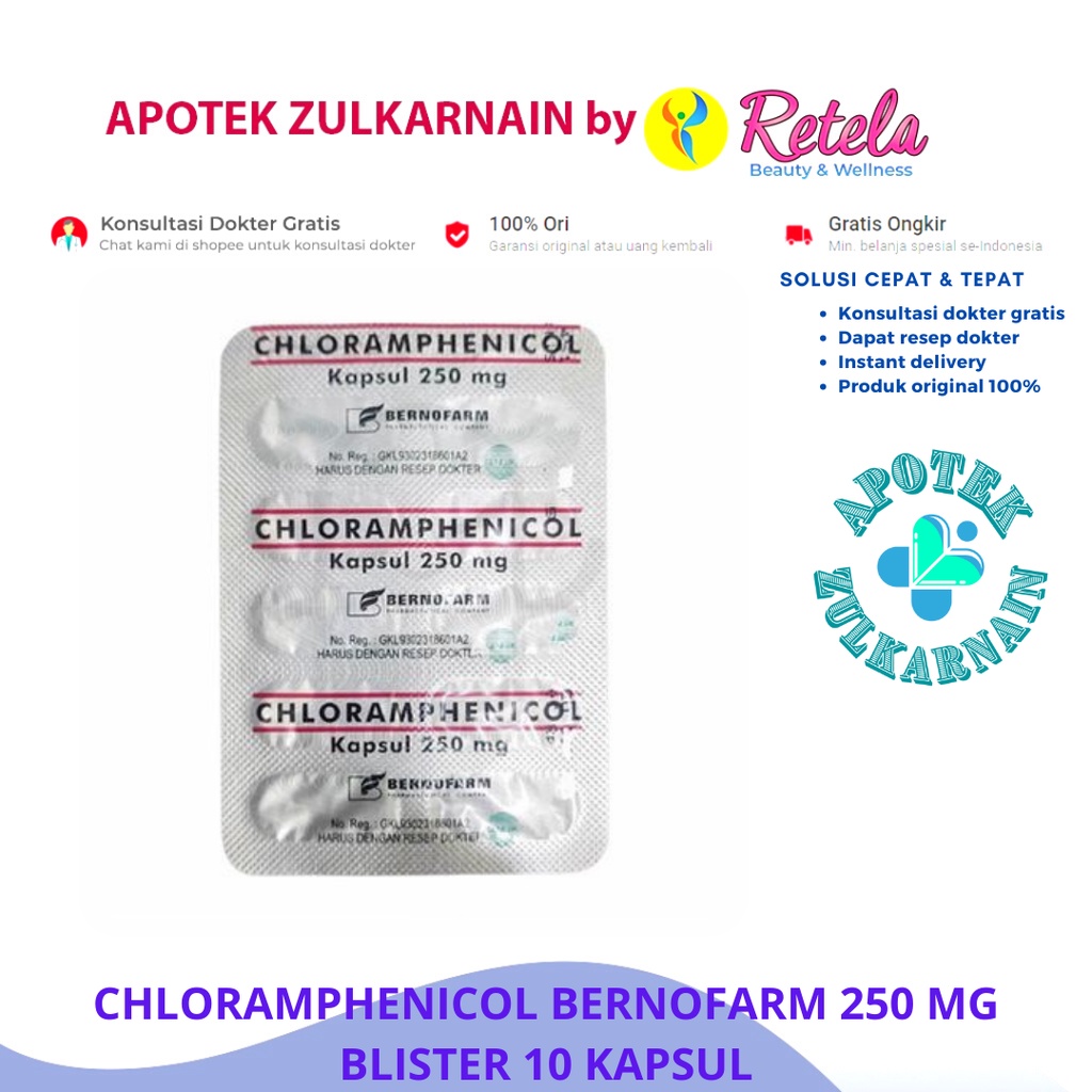 Jual Chloramphenicol Bernofarm Mg Blister Kapsul Clorampenicol