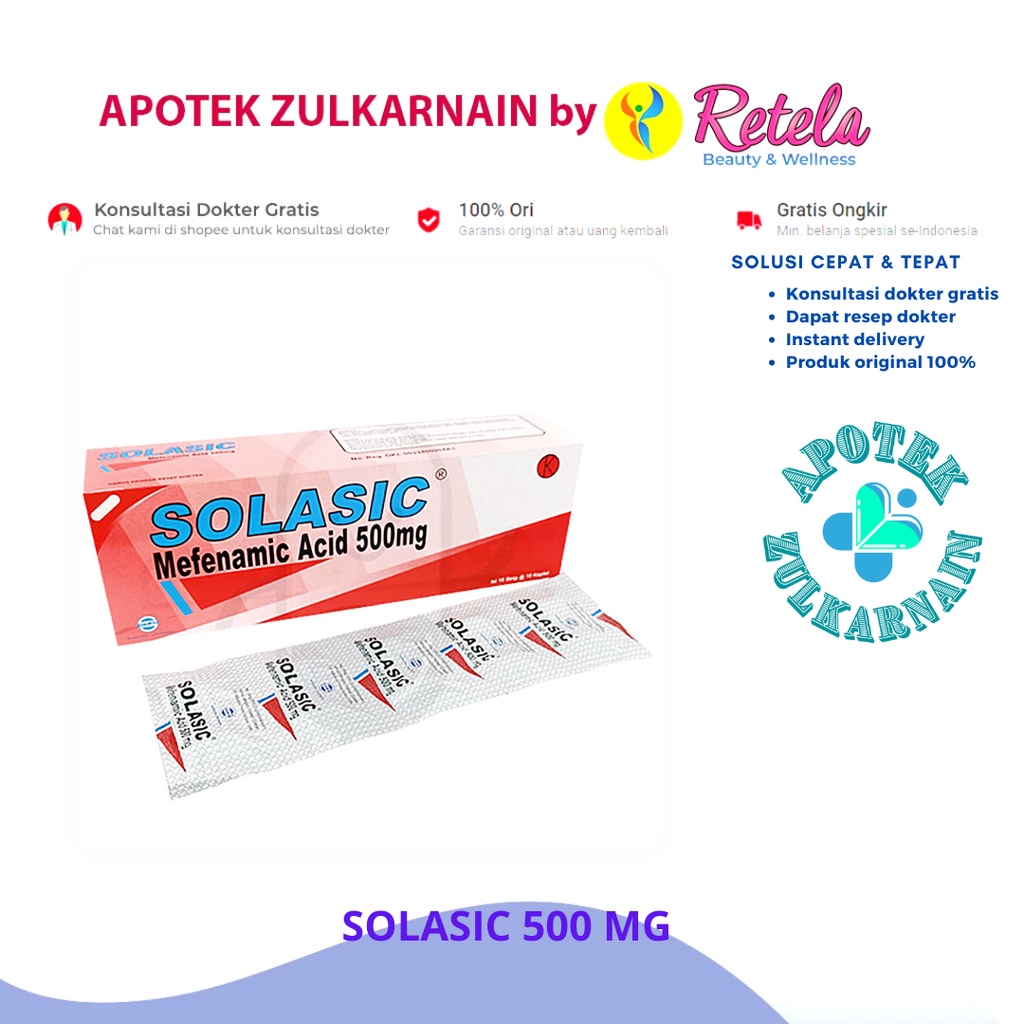 Jual SOLASIC 500 MG STRIP 10 KAPLET Asam Mefenamat Mefenamic Acid