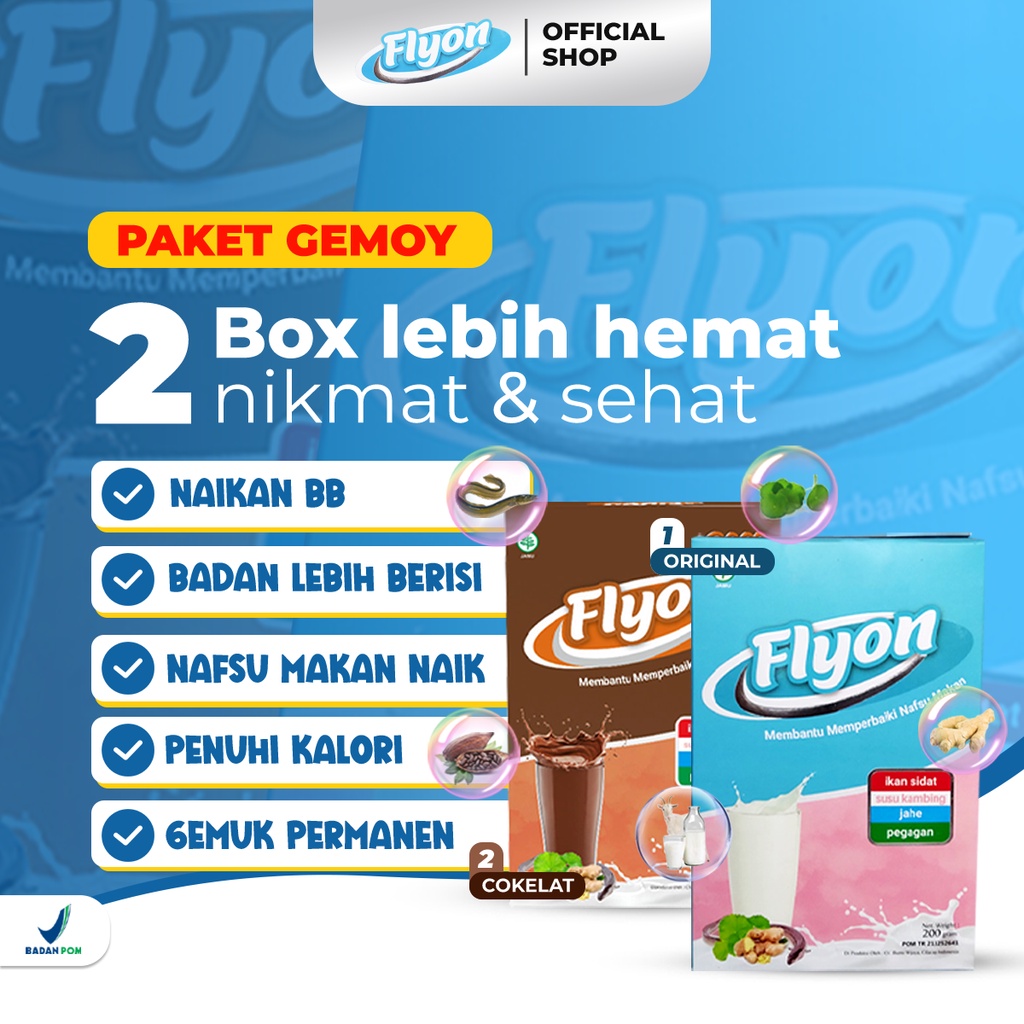 Jual Paket Box Susu Flyon Original Coklat Susu Penggemuk Badan