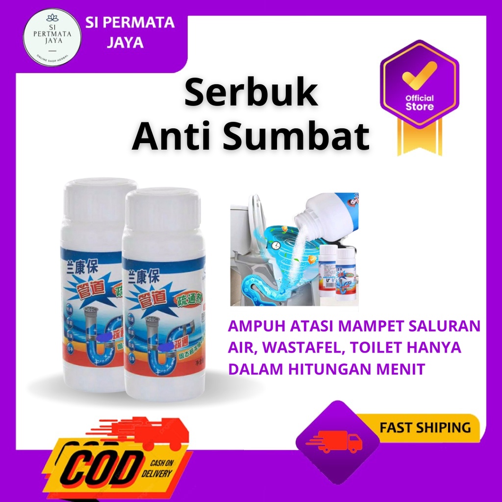 Jual SERBUK ANTI SUMBAT BUBUK PEMBERSIH PIPA AIR TOILET WASTAFEL WC