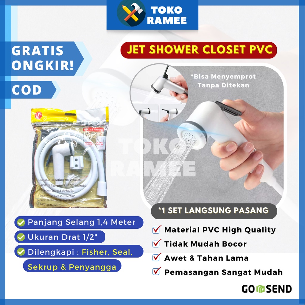 Jual Jet Shower Closet Pvc Semprotan Spray Toilet Bidet Kamar Mandi Wc