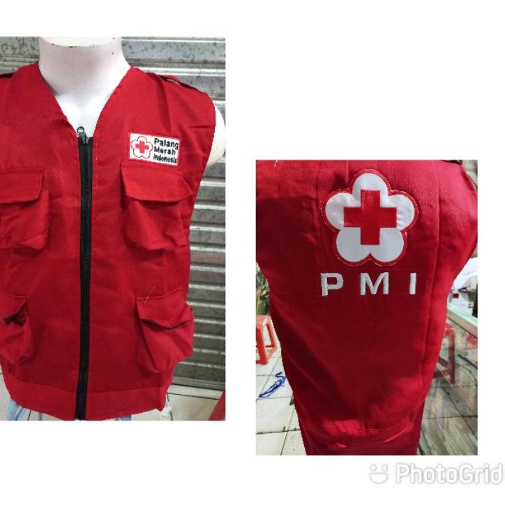 Jual SIA253 Rompi Pmi Biru Merah Benhur Pmr Custum Pmi Pmi Pmr Uks Osis