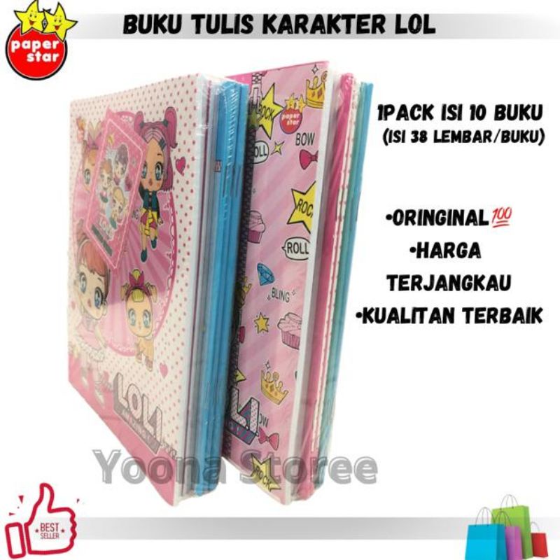 Jual Buku Tulis Paper Star Isi Lembar Motif Lol Per Pack