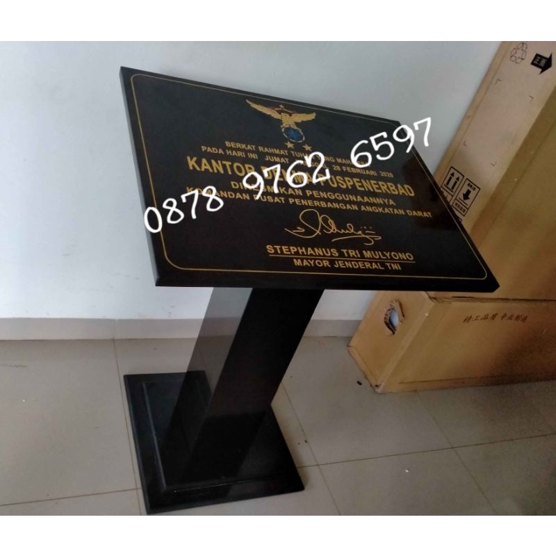 Jual Prasasti Peresmian Dan Podium Full Marmer Shopee Indonesia