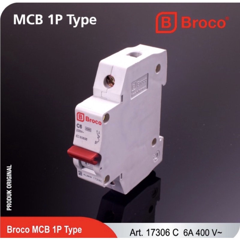 Jual MCB BROCO 6A PEMUTUS ARUS LISTRIK 6 AMPERE Shopee Indonesia