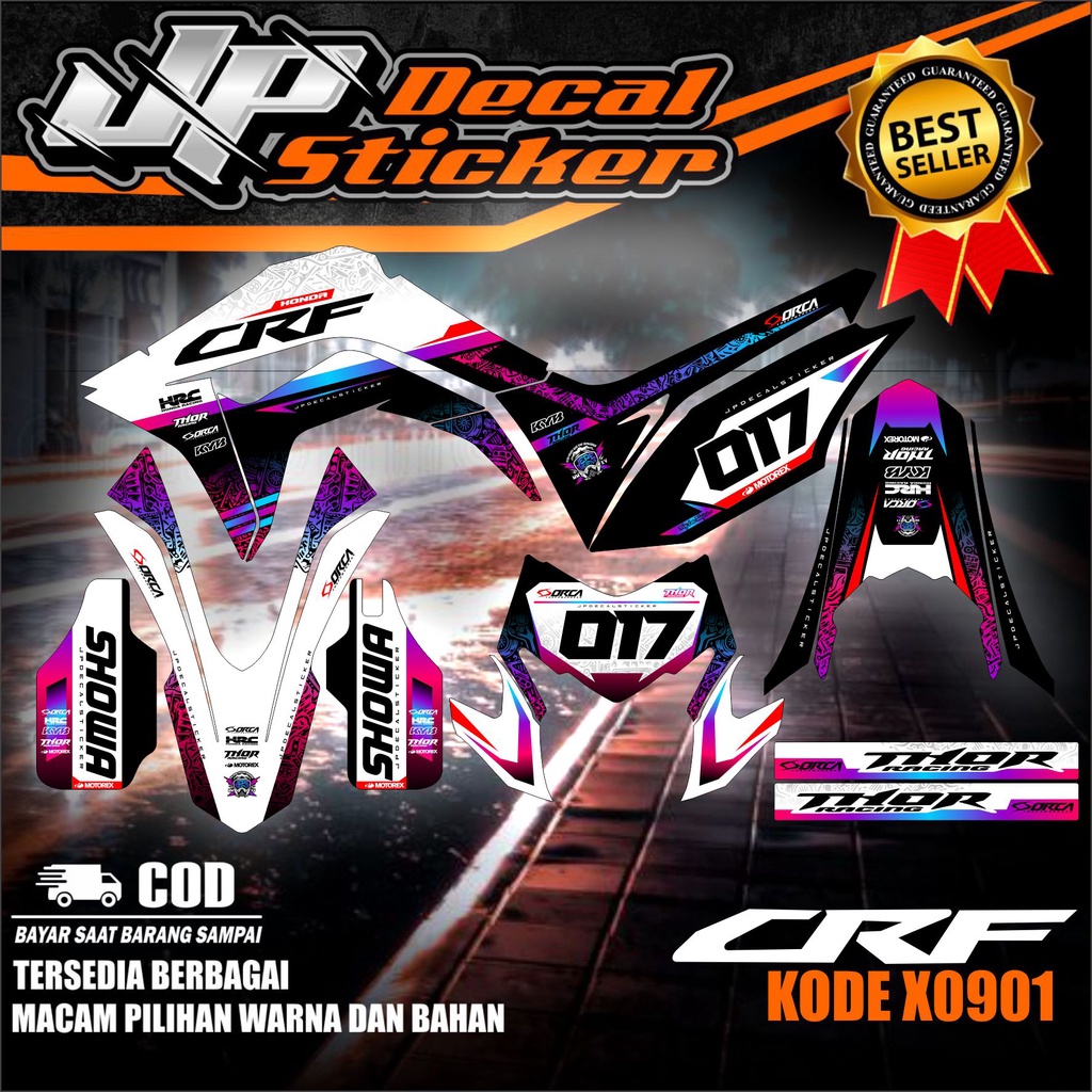 Jual DECAL CRF 150 L SUPER GLOSY FULL BODY MOTIF FLOWER DECAL HONDA