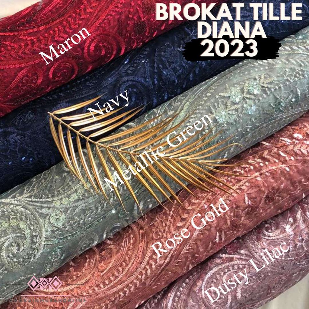 Jual Kain Tille AKAR MUTIARA Kebaya Brukat DIANA NEW 2023 Bordir Super