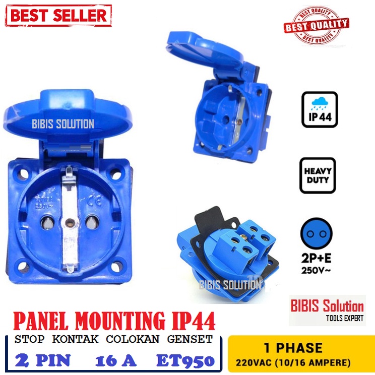 Jual Stop Kontak Genset Biru Panel Mounting Et Colokan Listrik