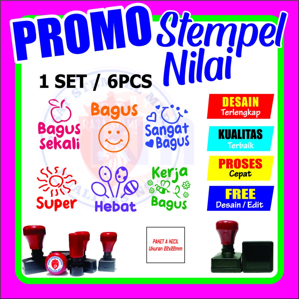 Jual Stempel Penilaian 1SET TK PAUD SD Costum Pilihan Model