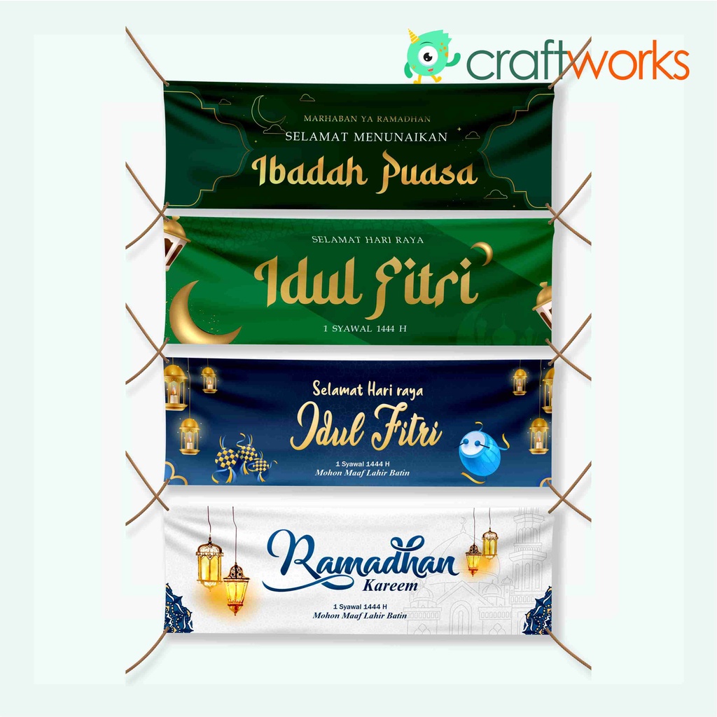 Jual CETAK BANNER IDUL FITRI PUASA LEBARAN 2 M X 0 6 M FLEXY CHINA