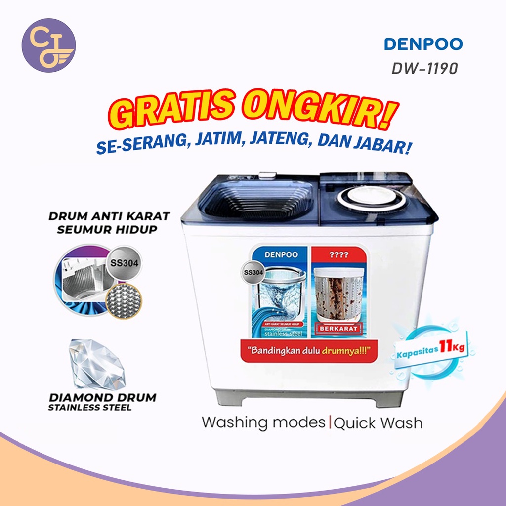 Jual MESIN CUCI DENPOO DW 1190 2 TABUNG Shopee Indonesia