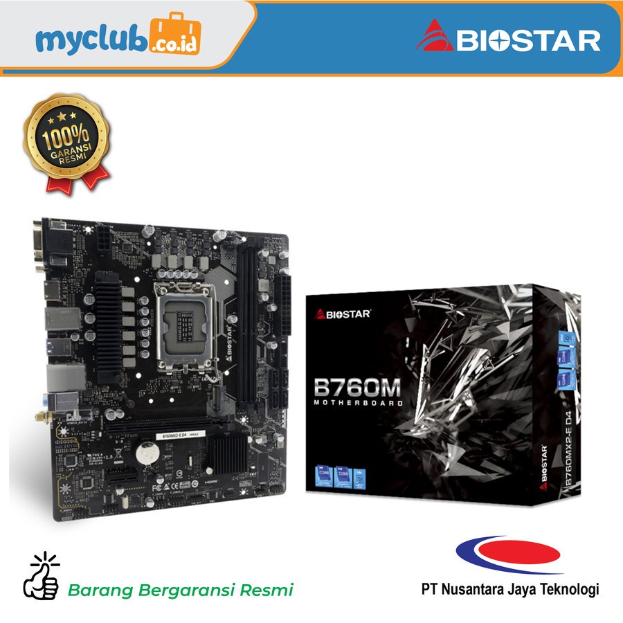 Jual Biostar Motherboard Intel B760MX2 E D4 Socket 1700 2 X DDR4 Micro