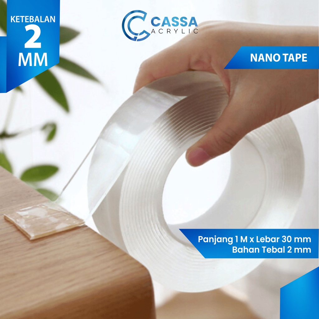 Jual NANO DOUBLE TAPE BENING TAHAN AIR 30MM X 2MM X 1M P AKRILIK