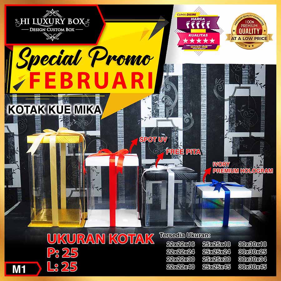 Jual Cake Box Kotak Kue Mika Transparan Dus Hadiah Tutup Hologram