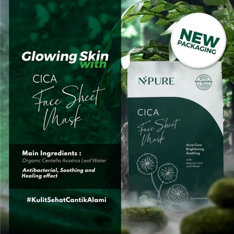 Jual NPURE CICA SHEET MASK 100 ORIGINAL Shopee Indonesia