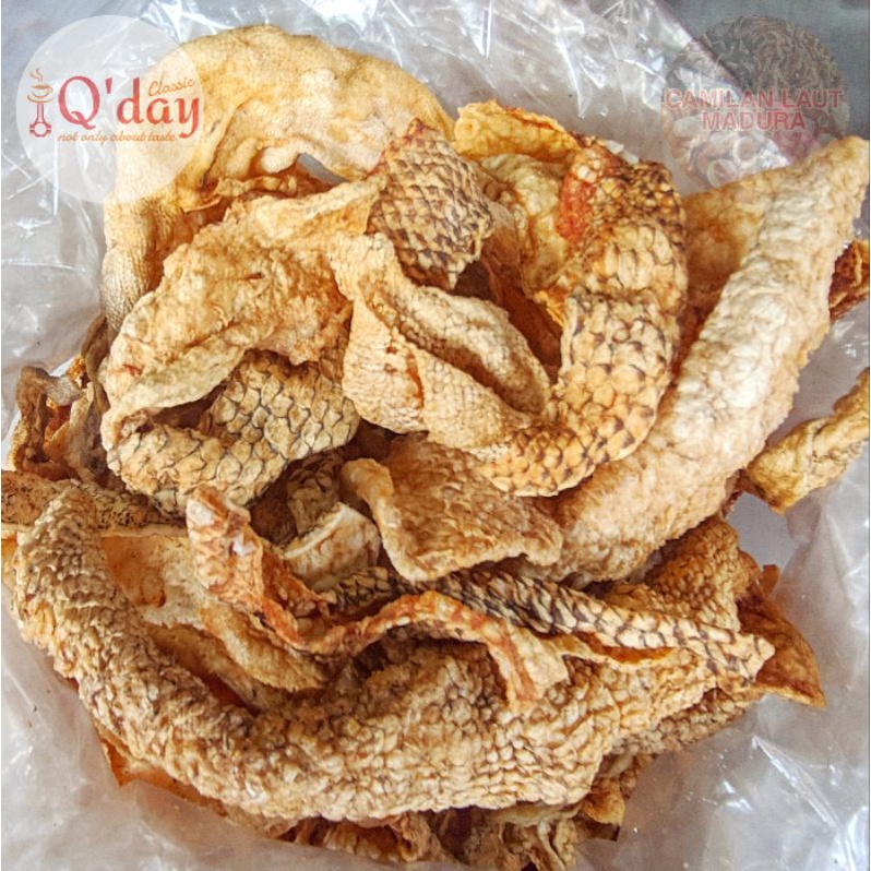 Jual KERUPUK KULIT IKAN KAKAP RENYAH GURIH 100 Gram Siap Makan Asli