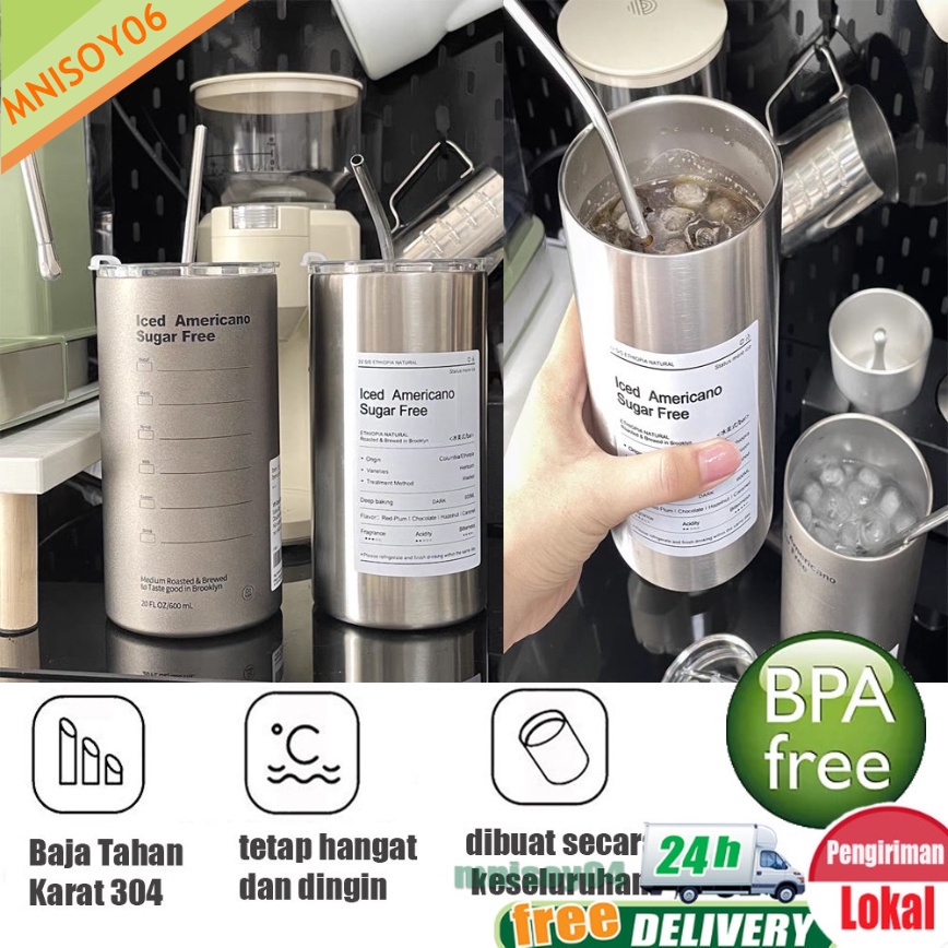 Jual Travel Mug Drink With Style 600ml Botol Minum Stainless Steel 304