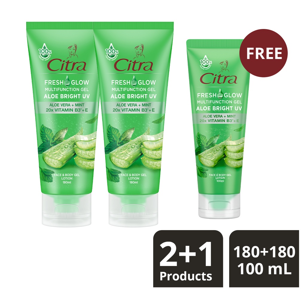 Jual Buy 2 Citra Aloe Bright UV 180ml FREE Citra Aloe Bright UV 100ml