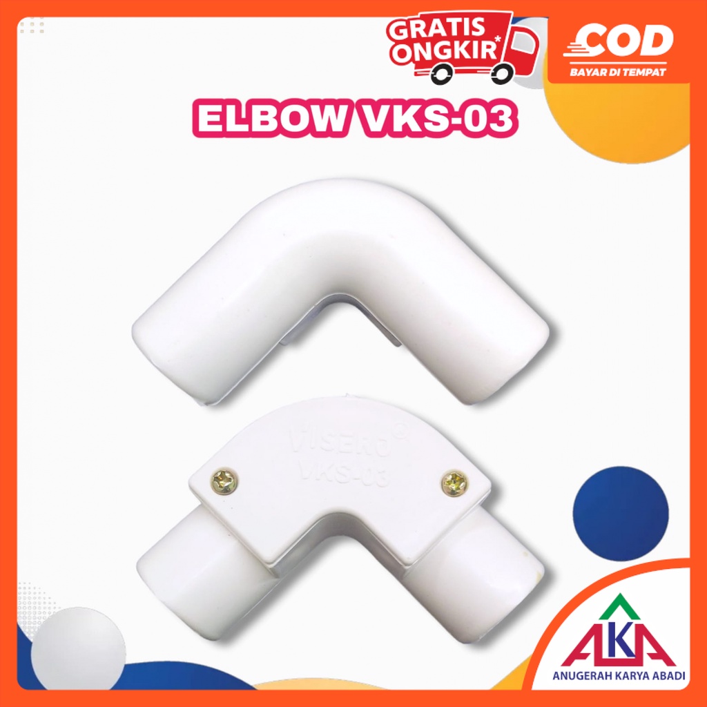 Jual Elbow Knee Keni Baut Pipa Listrik 20mm VISERO VKS 03 Putih