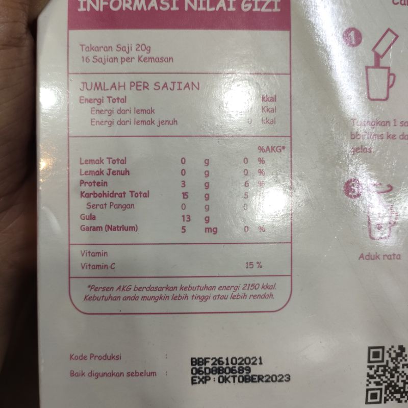 BB FLIMS MINUMAN SERAT DENGAN KANDUNGAN KOLAGEN 1 BOX ISI 16 SACHET