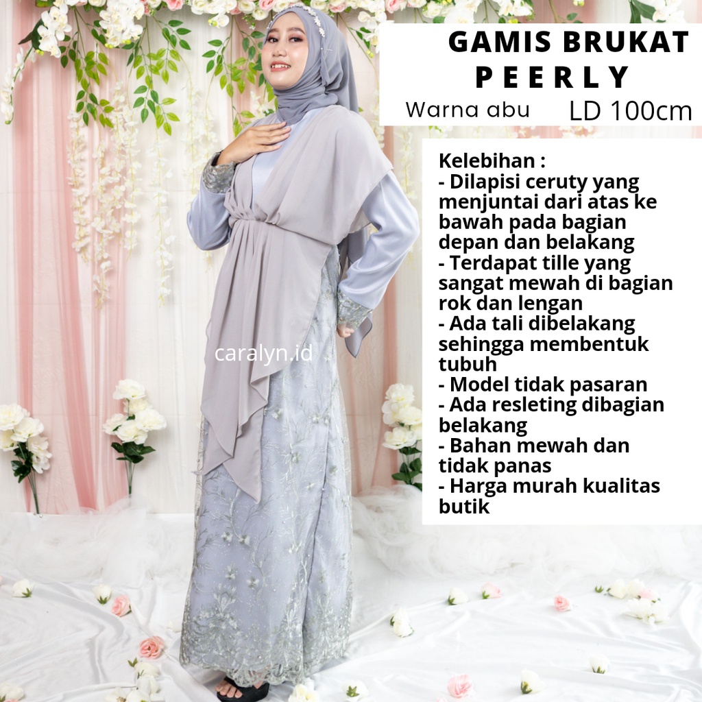 SUPER SALE GAMIS BRUKAT LEBARAN TERBARU 2023 MUSLIM TILE MEWAH  PEERLY