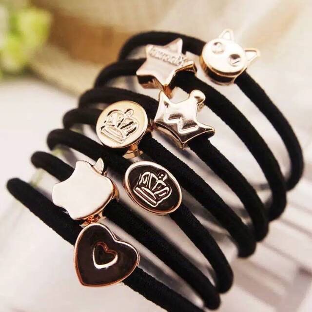 Ikat Rambut Hitam Karakter - Karet Rambut Karakter - Iket Rambut - CH09