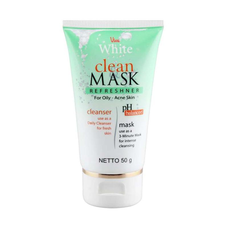 Viva White Clean Mask Refreshner Face Cleanser Masker 50g (VH)