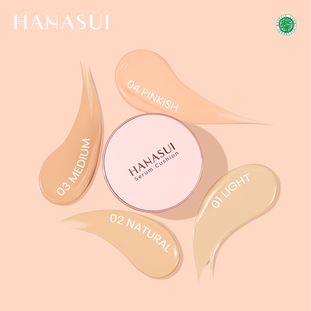 ❤ RATU ❤ Hanasui Serum Cushion 15g Foundation Perfect Coverage | Natural Dewy Finish BPOM✔️