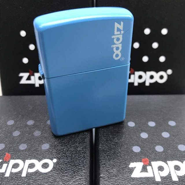 Zippo Matte Warna Biru Muda Grade Ori