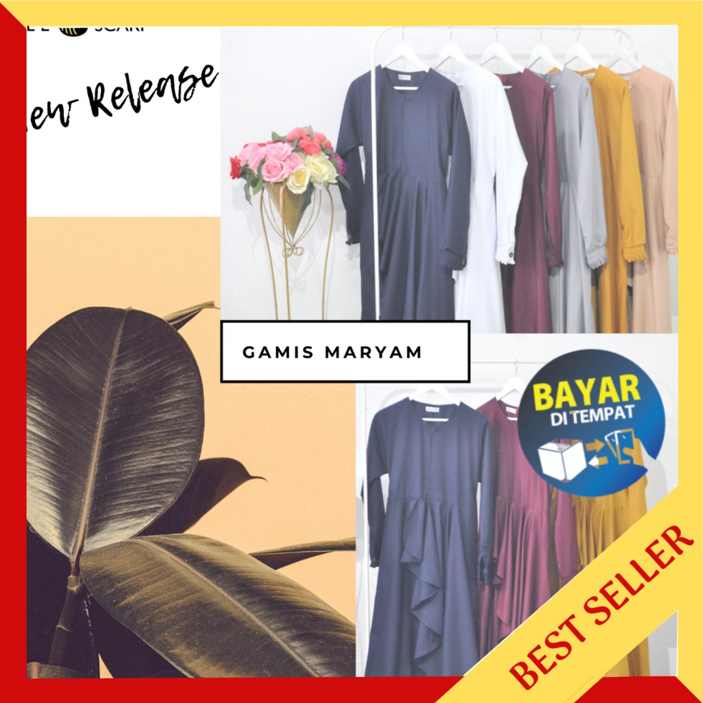 BISA COD - PROMO GAMIS MARYAM POLOS - BAHAN TOYOBO PREMIUM