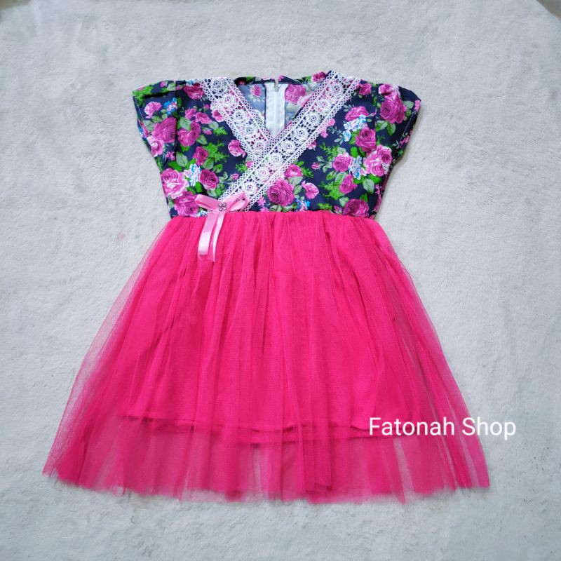 dress anak 1 2 tahun dress kimono bunga anak baju anak cewek perempuan lucu (dress kimono sakura )