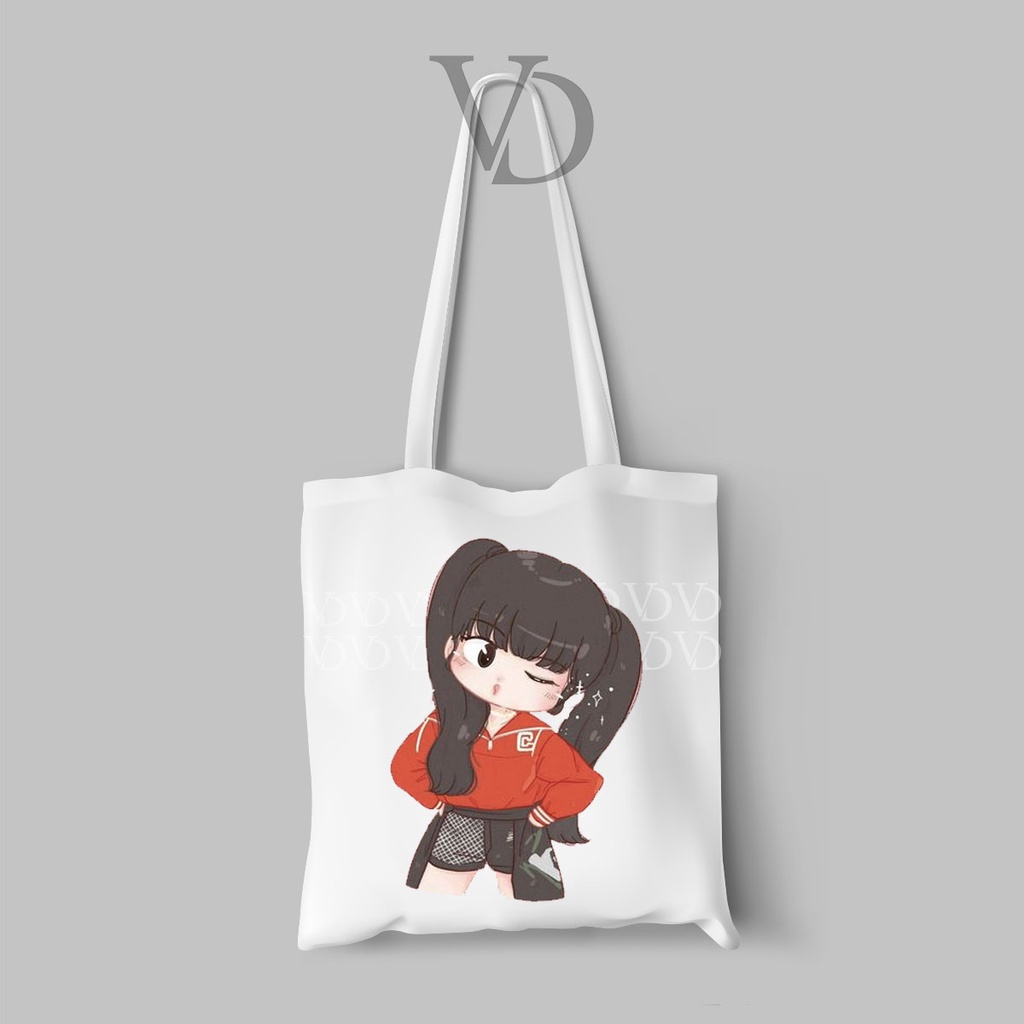 TOTE BAG KANVAS MOTIF BLACKPINK/ KPOP TOTE BAG / TAS BELANJA MOTIF KOREA / lalisa jennie jisoo rose