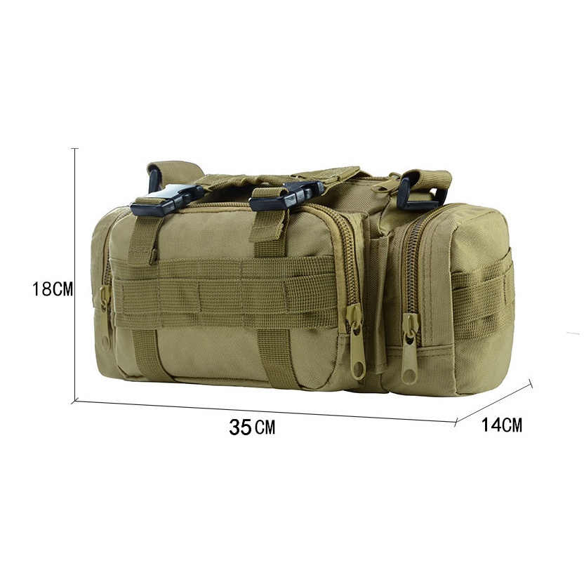 （Ready Jakarta）600D Waterproof Nylon Tactical Bag Outdoor Hunting Sports Waist Packs Molle Military Combat Sports Shoulder Bag Backpack Ransel tahan air