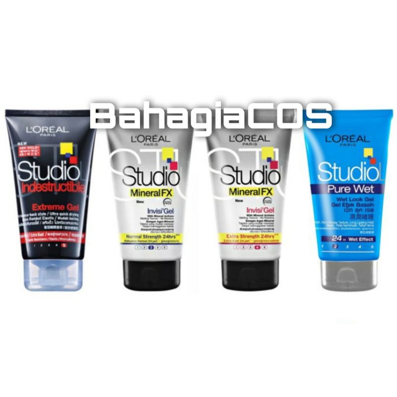 Loreal Studio Line Hair Gel 150ml Pomade Rambut L'oreal Pure Wet / Mineral Fx / Indestructible