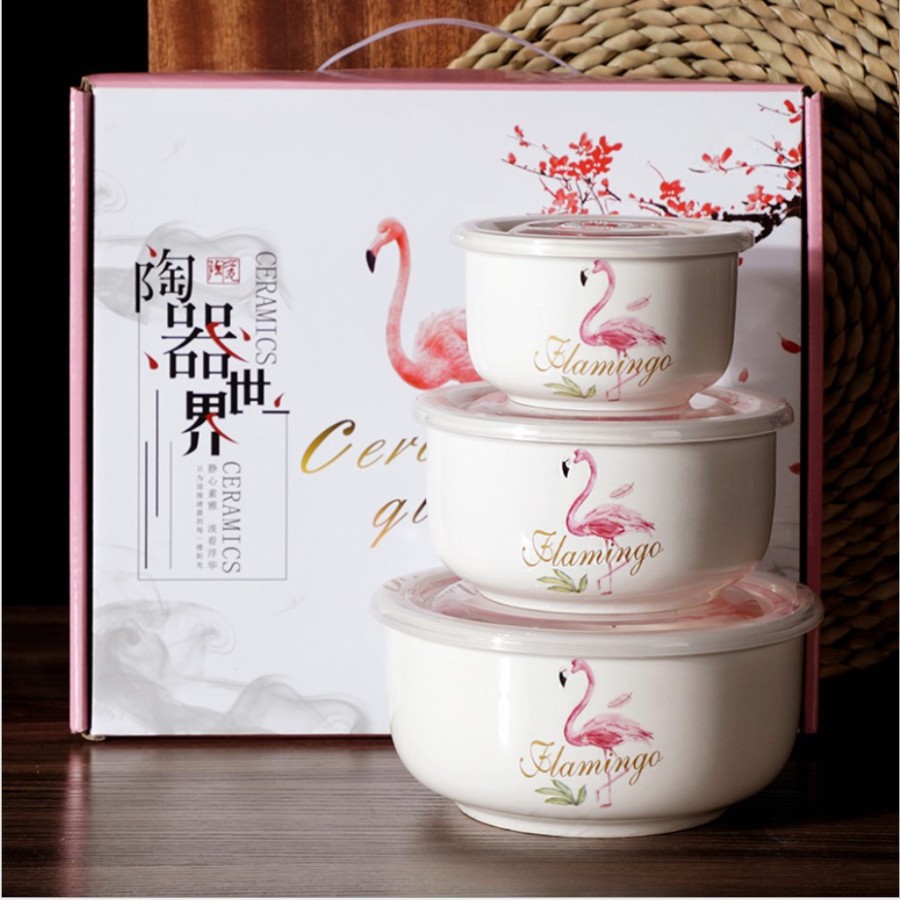 Ceramic Bowl Set / Mangkok Keramik Porcelain Hampers Kado Soup Snack