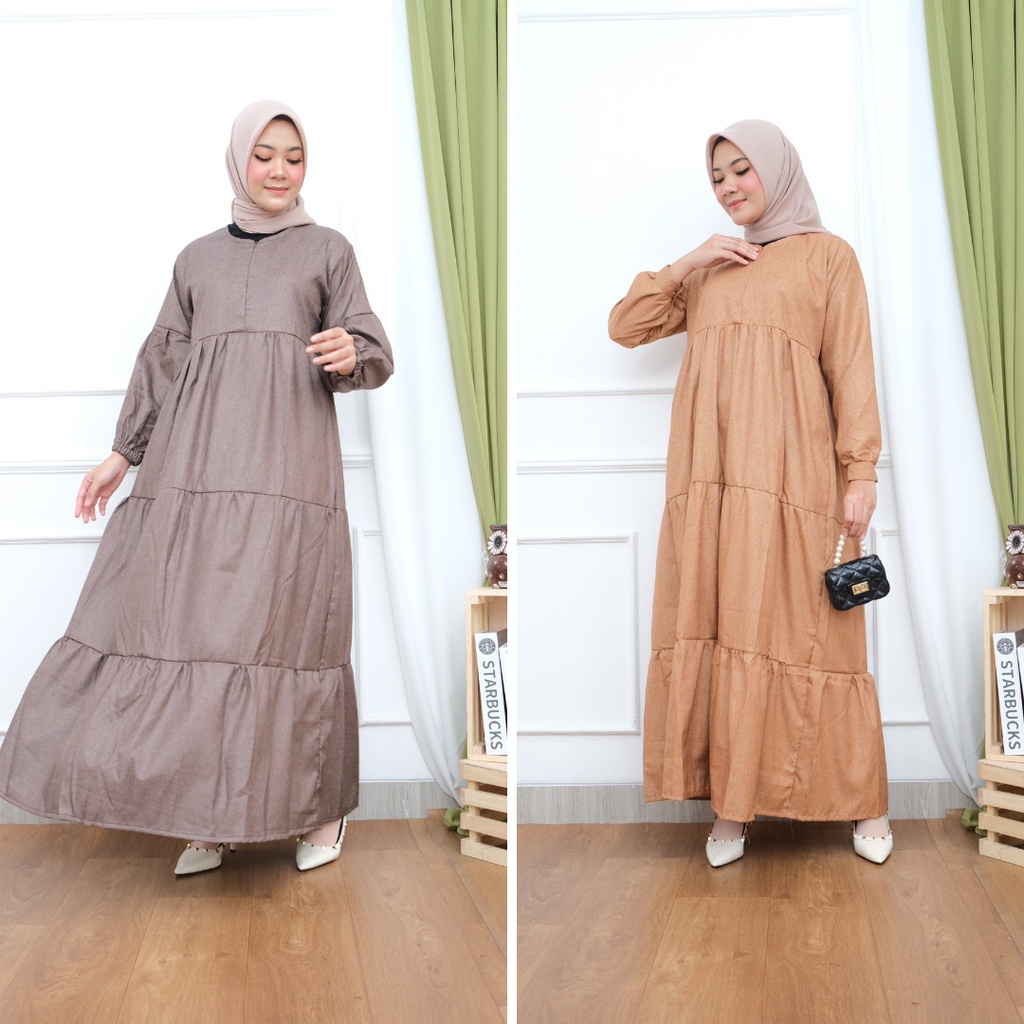 FUJI GAMIS DRESS KATUN SUSUN PREMIUM GBM