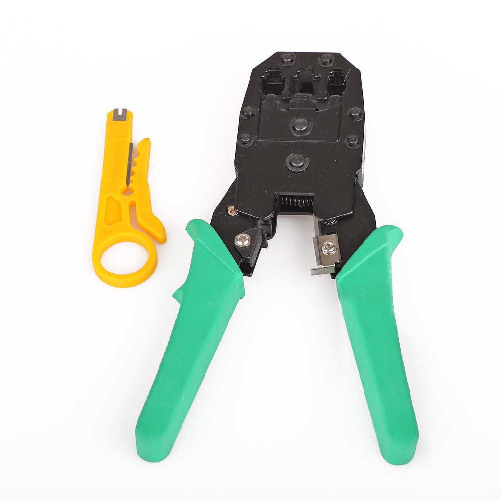 PAKET LENGKAP TANG KRIMPING CRIMPING 315 TOOL TANG POTONG , CONECTOR RJ45 CAT 5E , TESTER LAN RJ45