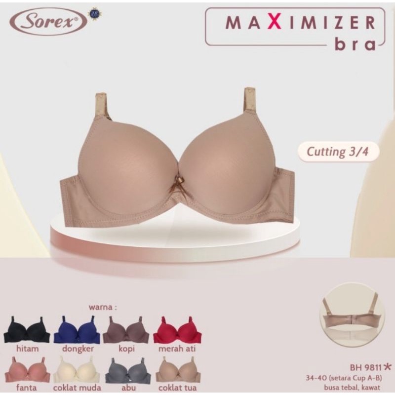 Sorex Maximizer Push Up Bra 3/4 Cup (9811)- BH Busa Tebal Dengan Kawat