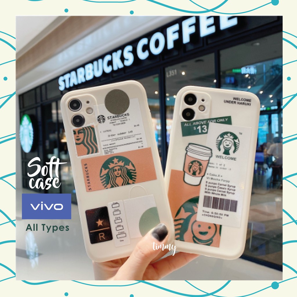 Softcase Vivo Y12S Y21 Y12 Y15 Y17 Y30 Y50 Y30i Y20 Y20i Y20S Y51A Y53S Y21S Y33S Casing Starbucks C