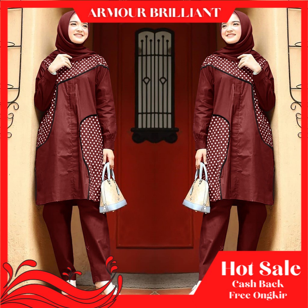 SETELAN BAJU DAN CELANA WANITA MUSLIM-SET TUNIK DAN CELANA-TUNIK SETELAN CELANA