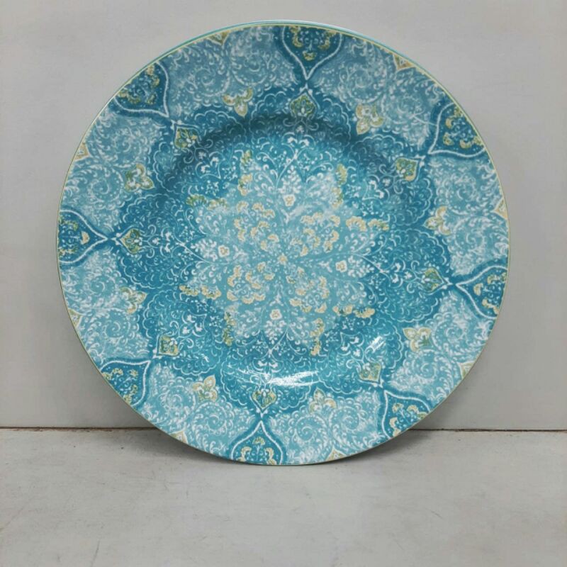 SALAD PLATE PIRING KERAMIK HIAS MOTIF BATIK SANGO CANTIK HIASAN DINDING WALL DECOR PAJANGAN