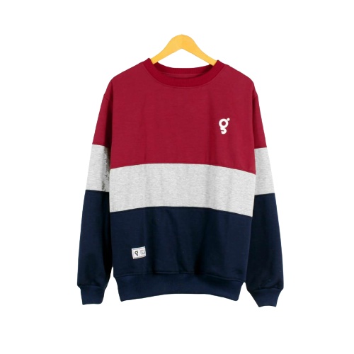 Sweater Crewneck Pria Wanita Kombinasi Switer Cowok Cewek Sweatshirt Premium Distro